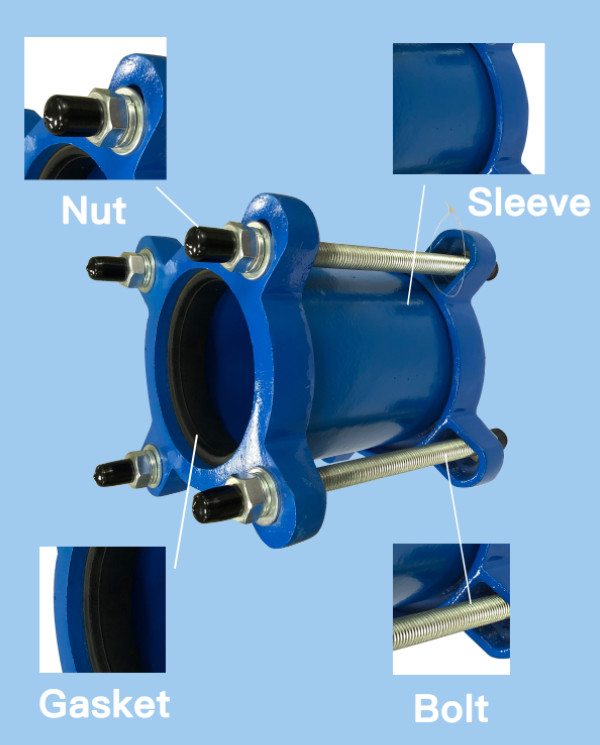 PN10/16 PVC Universal Coupling EN545 Flexible Compensation Joints